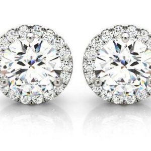 Round Halo Stud Earrings